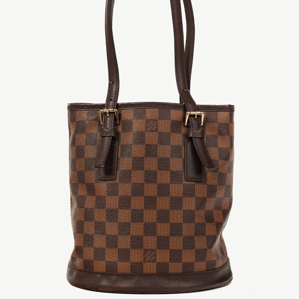 Louis Vuitton Marais Damier Ebene Canvas Bucket Bag